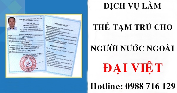 Dịch vụ làm thẻ tạm trú tại Sông Công